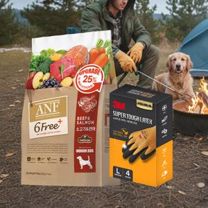 [우리와] [SET] ANF 6Free+ 인도어 독 소고기&연어 5.6kg +레져용 장갑 4개입 (강아지 야외활동 세트)