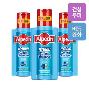 알페신 하이브리드 카페인 샴푸 375ml (건성 두피용) X 3