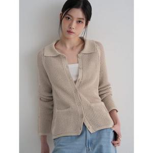 (35645AWM8A) [에잇세컨즈] 칼라 네트 카디건  베이지