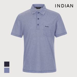 [INDIAN] 린넨블랜드 핀스트라이프 반팔 티셔츠_MIEAS4M2241