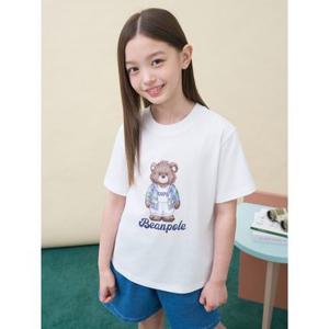 [시즌오프 30%][빈폴키즈] 곰돌이 달이 그래픽 반소매 티셔츠  아이보리 (BI6542U010)