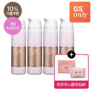 [GS단독][질경이] 홈쇼핑 부문 1등 여성청결제 데일리 에코아 워시 골드폼 150g x4개+여행용 파우치+생리대 중형(4개입)