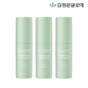 [김정문알로에] 큐어 2X크림 수분 스틱밤 9g 3개