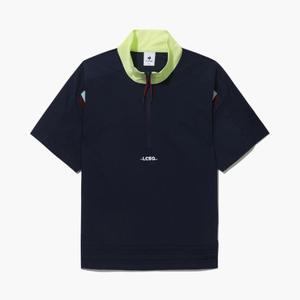 [60%OFF] [르꼬끄골프] 여성 배색 밴드 포인트 우븐 반집업 티셔츠 (GQ122LTS35)