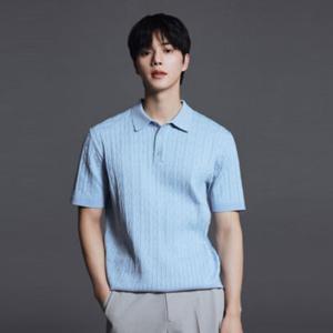 [백화점]폴햄  남성 카라 케이블 반팔 니트(PHG2ET1470)