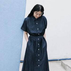 [백화점]타미진 여성 린넨 블렌드 데님 셔츠 원피스 (T32G1NOP02TWL1)