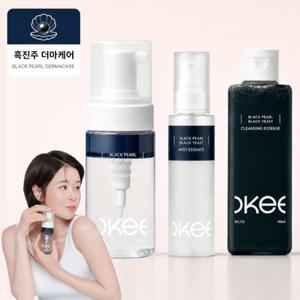 오키뷰티 최강희 흑진주 흑효모 클렌징 1개 +마이크로바이옴 액티브 스킨 에센스 1개 +흑진주 미스트 1개