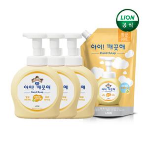 아이깨끗해 핸드워시 순 490ml 용기x3개 + 600ml 리필x1개