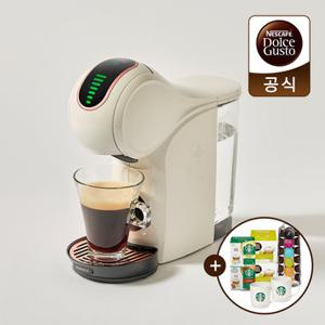 돌체구스토 커피머신 지니오 S 쉐어크림 단품+스타벅스캡슐 24입+ 돌체캡슐32입 + 돌체캡슐거치대+머그컵2개