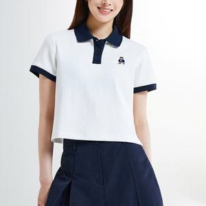 [스파오] (우디) 소프트코튼 크롭 카라티 (SPHWE24G51-O)
