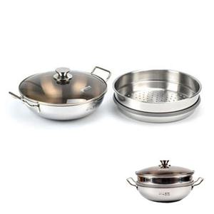 인덕션찜기 스텐 2단 양수 찜냄비/전골냄비 36cm 스텐냄비 HWBD6CD3
