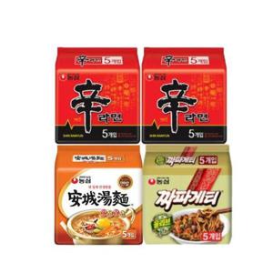 농심 라면 번들 세트 신라면 10입 + 안성탕면 5입 + 짜파게티 5입 (총 20봉