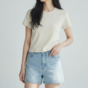 [유니제이] 로나 크롭 반팔 티셔츠 RSTS3163