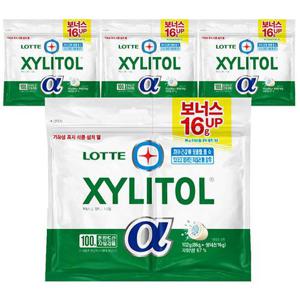 롯데 자일리톨 껌 알파 오리지날 리필 102g x 4개