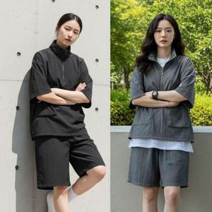 여자여름츄리닝 츄리닝 반바지 반팔 운동복 트레이닝 셋업 여성 세트