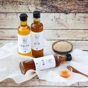 국산 참기름 300ml+들기름 300ml+생들기름 300ml 가정용 당일착유 저온압착 참기름들기름