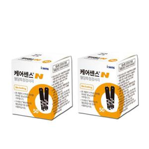 케어센스N 혈당시험지 100매 혈당 측정 검사지 긴유효기간 당뇨 소모성 재료