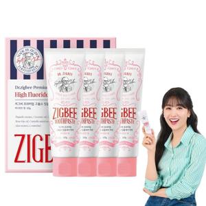 지그비 고불소 생약 특허 잇몸 염증&붓기 관리 잇몸 케어치약 허니민트향 117g 4개입