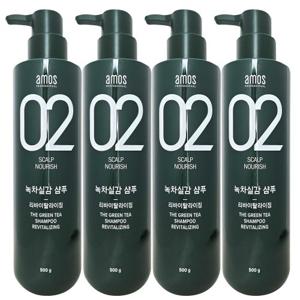 아모스 녹차실감 리바이탈라이징 산뜻한 타입 지성 샴푸 500g 4개