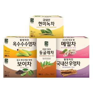 [녹차원] 사무실 600티백세트(현미녹차,우엉차,둥글레차,보이차,메밀차,옥수수수염차)