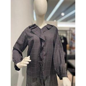 갤러리아_갤러리아백화점(안지크25F/W)셔츠 브이넥프릴패턴블라우스 간