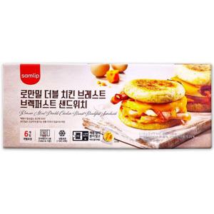 [코스트코] 삼립 로만밀 더블 치킨 브레스트 브랙퍼스트 샌드위치 1110g(185g x 6개)