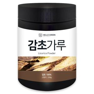 [헬로우그린] 국산 감초 가루 200g(통) 분말 파우더 천연조미료 감미료