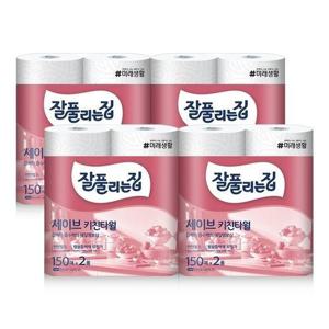[잘풀리는집][잘풀리는집][S] 키친타월 150매 x 2롤 x 4팩_683537