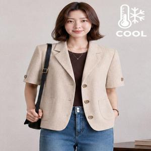 [예쎄][무료배송][예쎄] 린넨터치 버튼 오버핏 반팔 자켓(S6MJK020A)