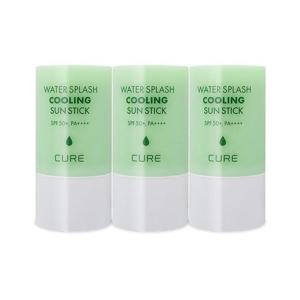 김정문알로에 큐어 워터 스플래쉬 쿨링 선스틱 23g(SPF50+) 연두스틱 얼음