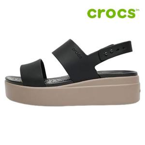 [크록스]크록스 샌들 /g1- 206453-07H / Womens Crocs Brooklyn Low Wedge Black Mushroom