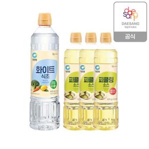 청정원 피클링소스570g 3개 + 화이트식초900ml 1개
