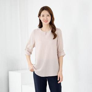 엄마옷 블라우스 반팔 라운드 무지 604BNM007 중년여성/50대/60대/마담/빅사이즈/할머니옷