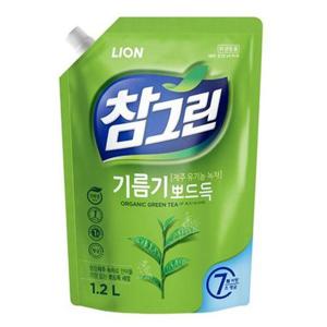 원룸생활 참그린 기름기 뽀드득 주방세제 리필 1.2L