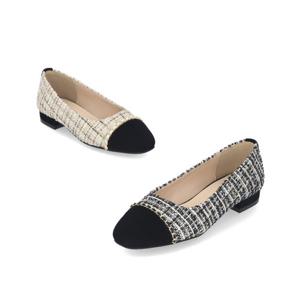 [정상가 159,000원] 엘칸토 여성 트위드 체인 플랫 2cm LCWD33I339