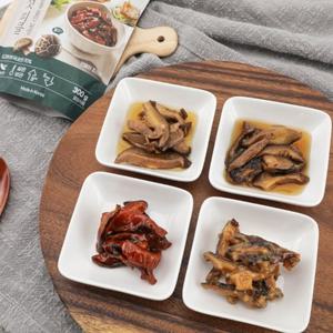 [하테] 수제 표고버섯 장아찌300gx4팩 (간장+와사비+고추장+된장) 국내산 무농약 버섯피클