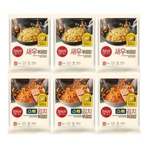 [CJ제일제당]햇반 쿡반 스팸김치볶음밥440g x3 + 새우볶음밥420g x3