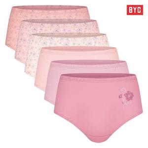 BYC 순면 맥시 여자 삼각팬티 6매세트 / 편안한 착용감의 여삼각 언더웨어
