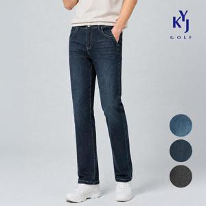 [김영주골프]여름 워싱 데님 팬츠 일자 슬림핏 남성 골프 청바지 KQMMJN42
