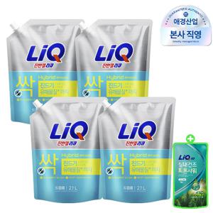 리큐 진한겔 하이브리드 2.1L파우치 X 1박스(4개) 드럼 +리큐 실내건조 피톤샤워 300ml 증정, 1개
