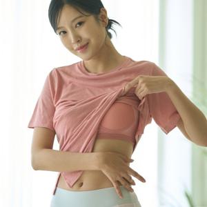 [달링브라] 쿨인견 브라내장 린넨 달링 스포츠 브라티 반팔티