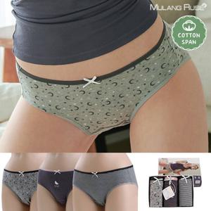 캐스퍼 위생팬티 여성 학생 생리팬티 면스판 삼각 여자 팬티 3매
