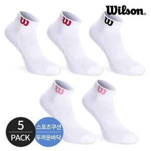 [윌슨]윌슨 여성 스포츠 쿠션 베이직 로고포인트 발목양말 5P_MX