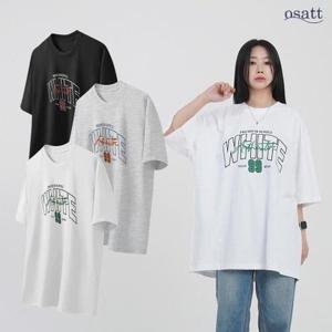 [오사뜨]99 여성 빅사이즈 캐쥬얼 여름 커플 오버핏 반팔티 롱 (34442174)