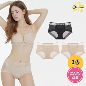 [오모떼]오모떼 데일리 빅사이즈 보정팬티 3종세트/베이지2장+블랙1장