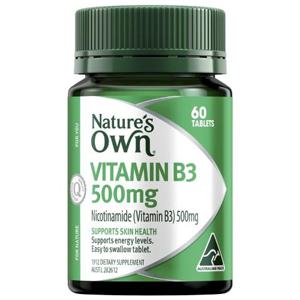 네이쳐스온 비타민 B3 500mg 비타민 B 포 에너지 스킨 헬스 60정