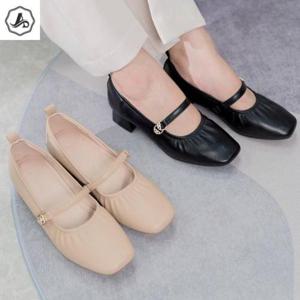 [애슬릿] 메리제인 펌프스 로우 힐 스퀘어토 가을 캐주얼