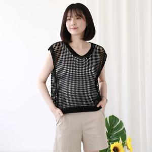 [웬디즈갤러리]브이넥 스카시 조끼 니트 JKN138
