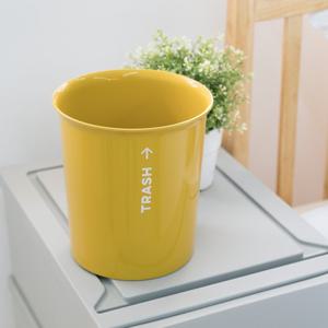 5L 트래쉬 오픈 휴지통 원형 휴지통(머스타드)/분리수거함/종량제/미니휴지통/재활용/사무실용/가정용