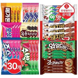 갤러리아_[롯데] 국민아이스 총집합 30개팩 (옥동자/스크류바/보석바 등)